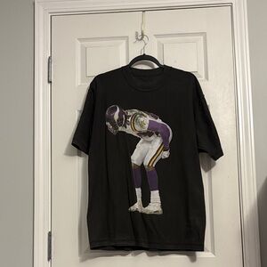 Black T-Shirt with Football Player Graphic